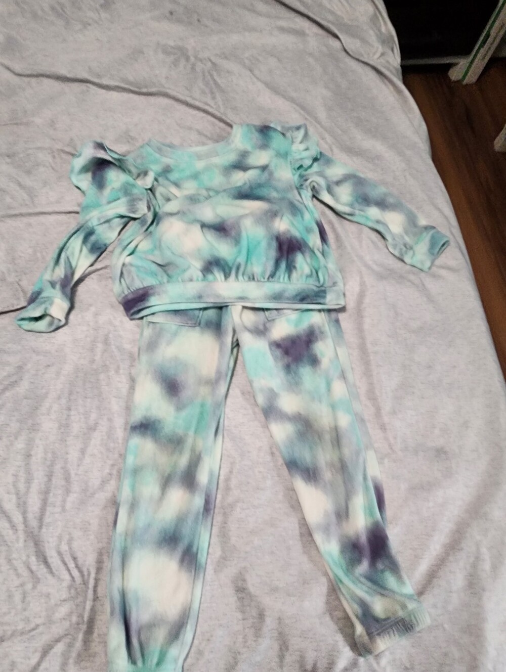 Cat & Jack Kids Tie-Dye Sweatshirt and Joggers - Aqua, Purple, White